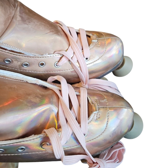Angels Skates Pink Rose Gold Holographic Womens Roller Skate NEW - Picture 5 of 7